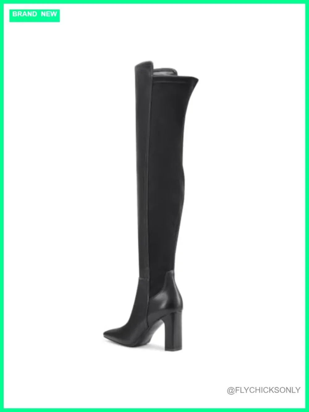 Women's Faux Leather Over the Knee Boots Chunky Block Heel Square Toe
